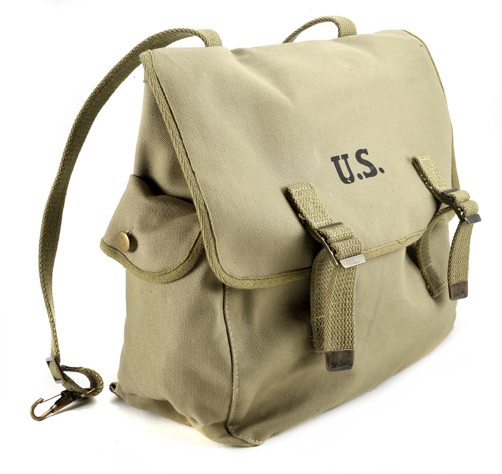 M1936 Musette Bag, 1942 with WW Stanley carry strap 1942