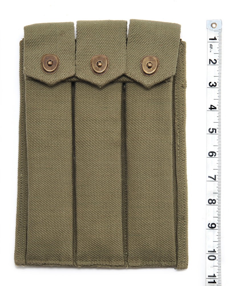 US WW2 Thompson 3 Cell Magazine Pouch Marked JT&L® 1944-img-1