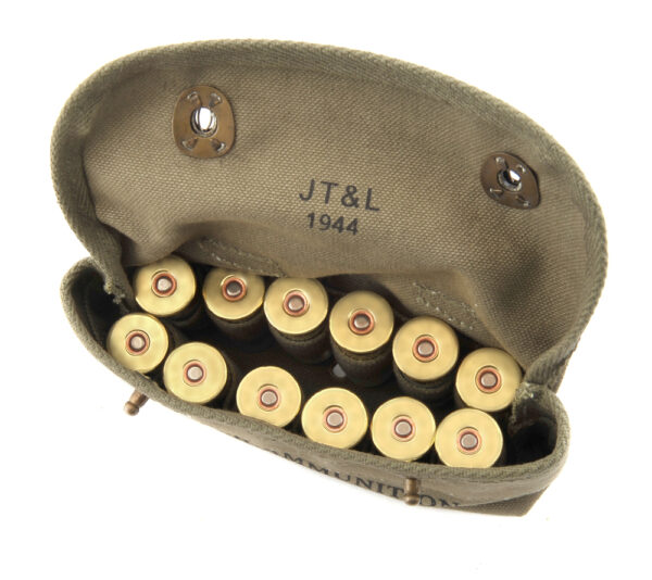 U.S. WWI WWII 1942 Khaki Shotgun Shell Pouch Ammunition Pouch