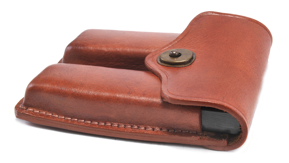 Brown Premium Drum Dyed Leather .45 Double Magazine Pouch - World War ...