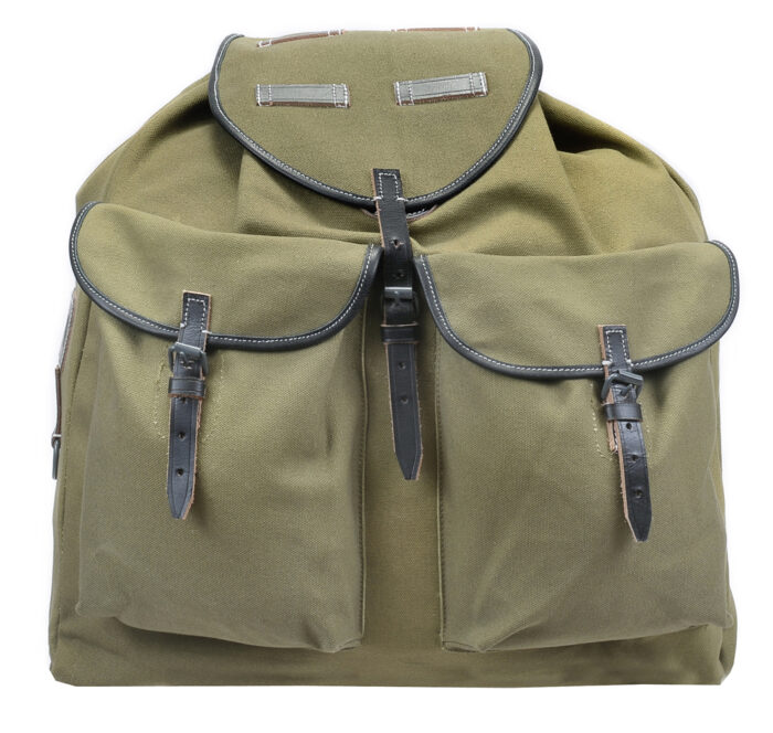 German WW2 M31 Rucksack with Leather Straps Field Green