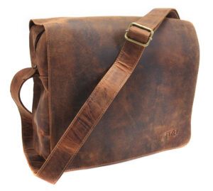 Vintage Leather Messenger Bag with Premium Oiled Leather