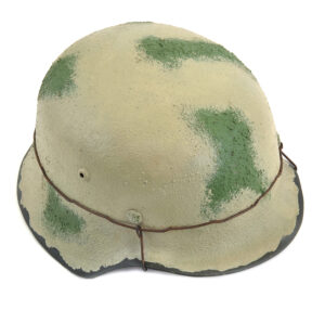 German WW2 M35 Helmet Green Tan Camouflage with texture and wire