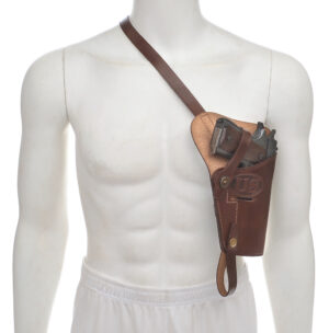 US WW2 M3 Shoulder Holster Premium Leather fits USGI Colt M1911 45, SIG 226, Glock 19, Beretta 92FS